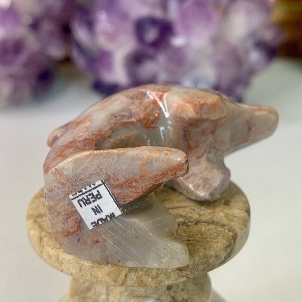 Soapstone Carved Dolphin Figurine Stone Animal Carving Figure Statue 2” - Picture 11 of 15